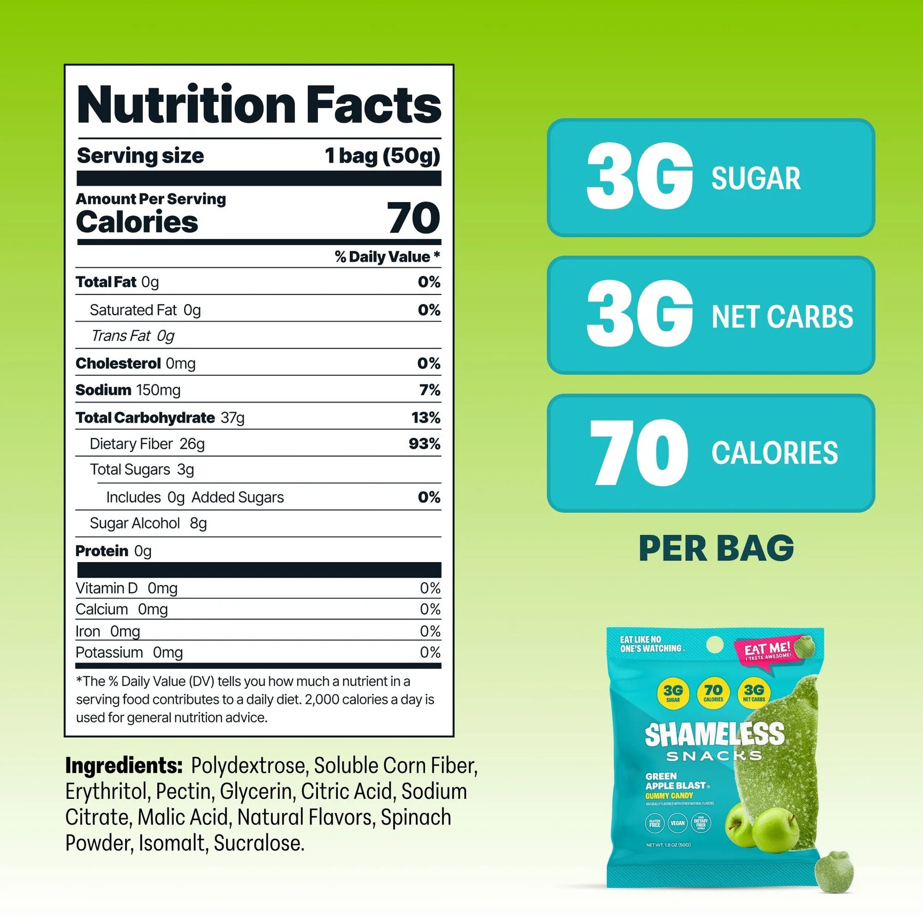 Shameless Snacks - Manzana Verde